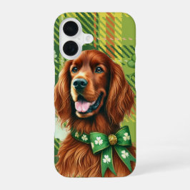 FUNDA PARA iPhone 16 CARITA DE PERRO SETTER IRLANDÉS PRECIOSA CON TREBO
