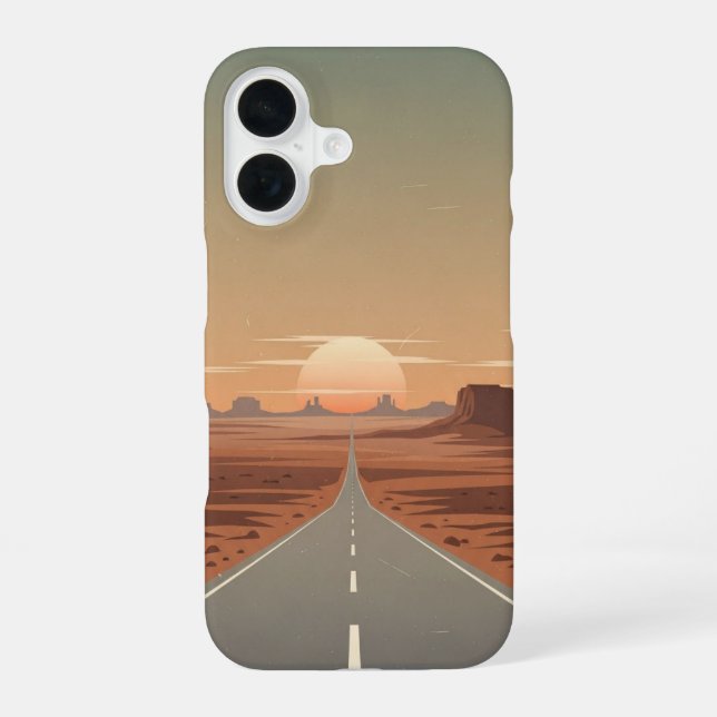 Funda Para iPhone 16 Carretera Desértica Interminable (Reverso )