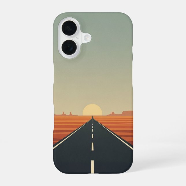 Funda Para iPhone 16 Carretera Desierta Interminable (Reverso )