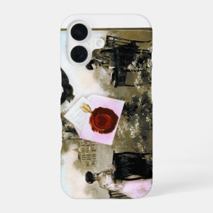 FUNDA PARA iPhone 16 CARTA DE SAN VALENTÍN ROMÁNTICA, SELLO DE CERA ROJ