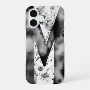Funda Para iPhone 16 Carta Personalizada M Floral Elegante Acuarela