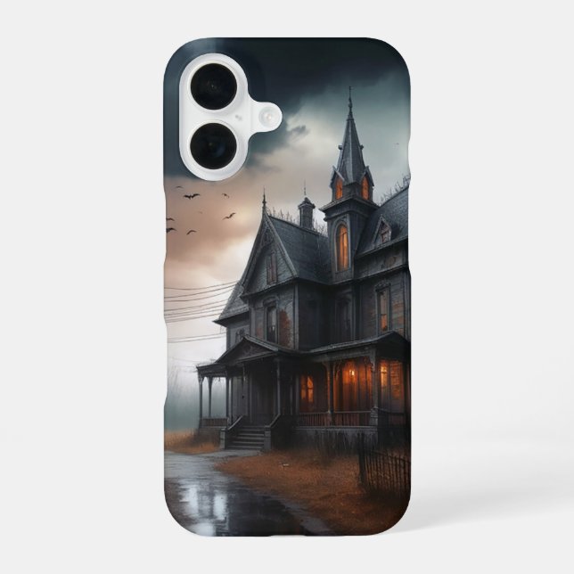 Funda Para iPhone 16 Casa de horror moderna (Reverso )