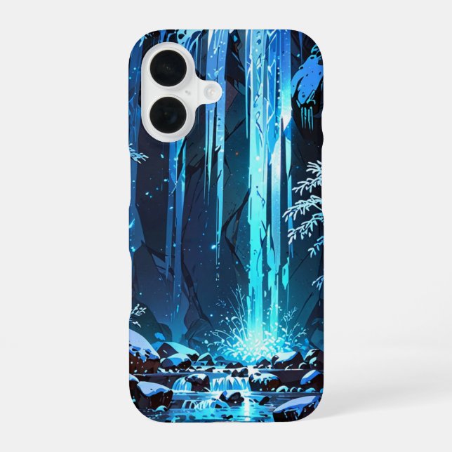 Funda Para iPhone 16 Cascada helada de invierno (Reverso )