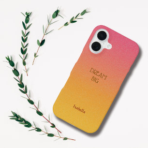 Funda Para iPhone 16 Caso de Iphone Ombre Red Personalizada Cita y Nomb