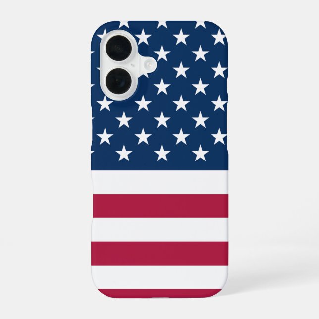 Funda Para iPhone 16 Casos de teléfono de bandera estadounidense (Reverso )