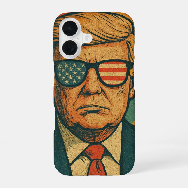 Funda Para iPhone 16 Casos telefónicos retro de Trump (Reverso )