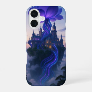 Funda Para iPhone 16 Castillo de Fantasía con Flor Morada Brillante – M