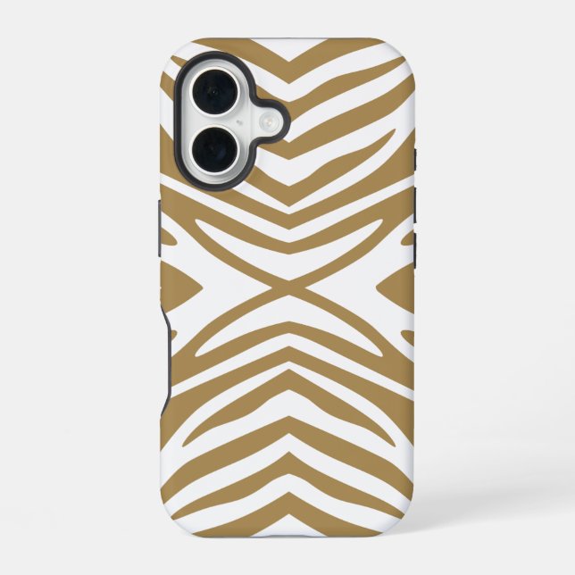Funda Para iPhone 16 Cebra Teak Neutral (Reverso )