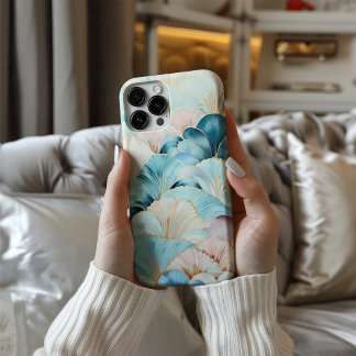 Funda Para iPhone 16 Celeste Deco Luxury Art Deco Teal Gold