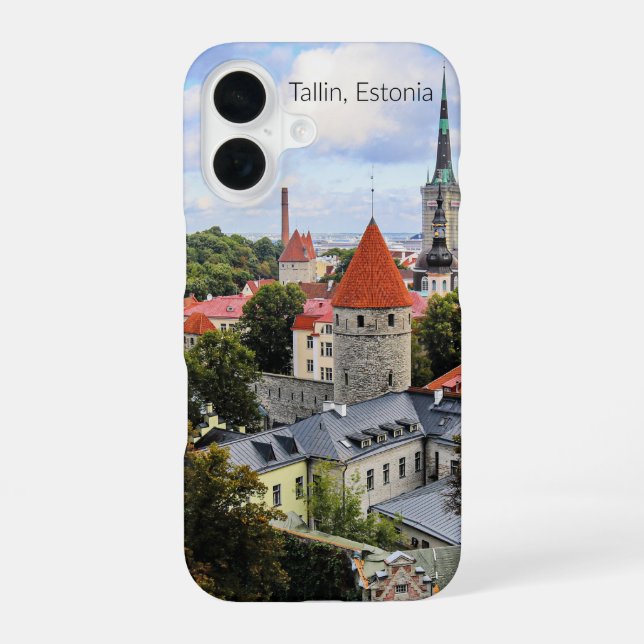Funda Para iPhone 16 Centro histórico de Tallin, Estonia,  (Reverso )