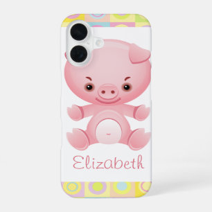 Funda Para iPhone 16 Cerdo Rosa Kawaii Lindo Personalizado