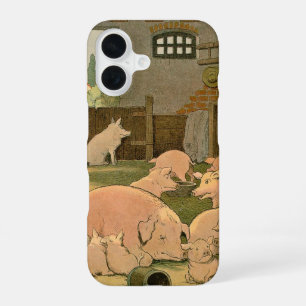 Funda Para iPhone 16 Cerdos y Lechones en la Granja