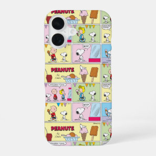Funda Para iPhone 16 Charlie Brown, Snoopy y Sally   Helado