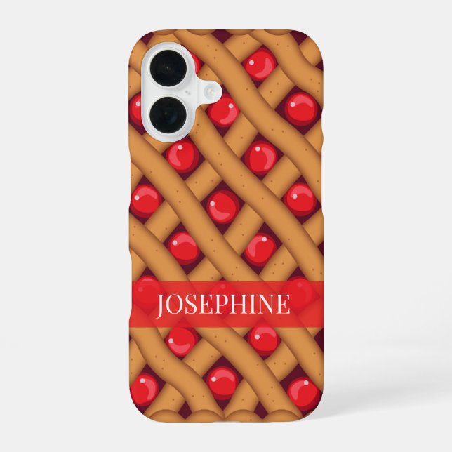 Funda Para iPhone 16 Cherry Pie Dessert Foodie (Reverso )