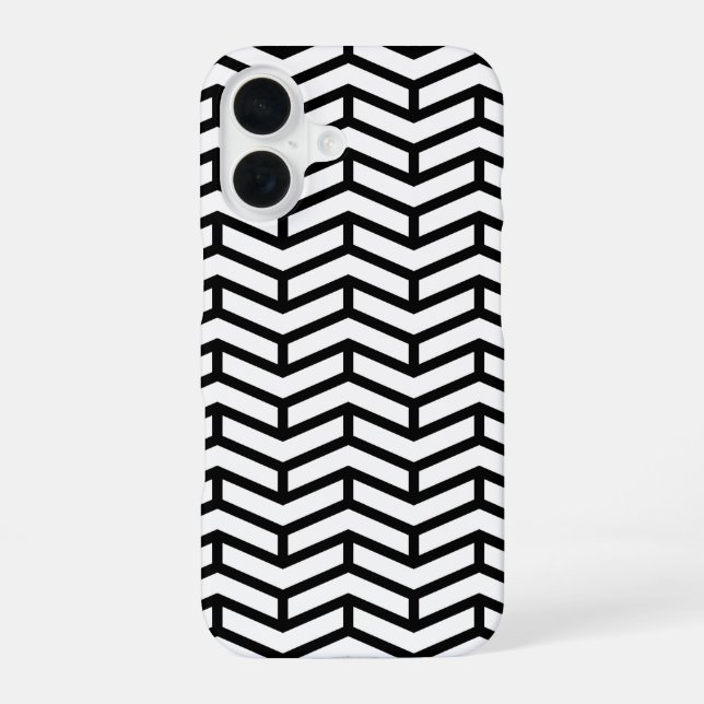 Funda Para iPhone 16 Chevron de flechas opuestas nítidas y agudas blanc (Reverso )