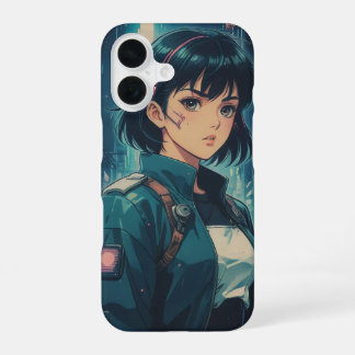 Funda Para iPhone 16 Chica Anime Ciberpunk