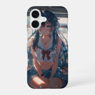 Funda Para iPhone 16 Chica Anime en Tren