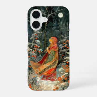 Funda Para iPhone 16 Chica rusa hermosa, pintura folclórica