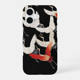 Funda Para iPhone 16 Chinoiserie Grulla Voladora Zen Kimono Minimalista