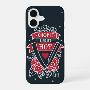 Funda Para iPhone 16 Chop it like it's Hot Retro Barber Tattoo Style