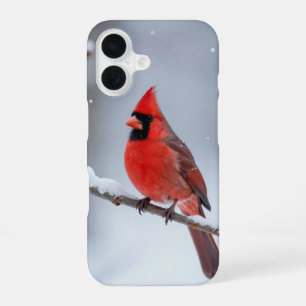 Funda Para iPhone 16 Christmas Red Cardinal Snowy Branch Phone Case