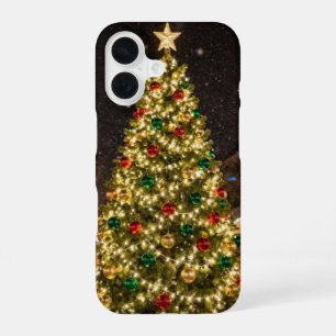 Funda Para iPhone 16 Christmas Tree Gold Star Phone Case