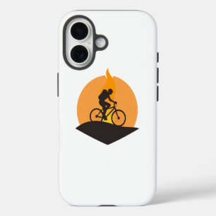 Funda Para iPhone 16 Ciclista de aventuras: Silhouette Sunrise Journey