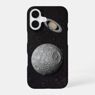 Funda Para iPhone 16 Cielo estrellado de la luna de Saturno Mimas