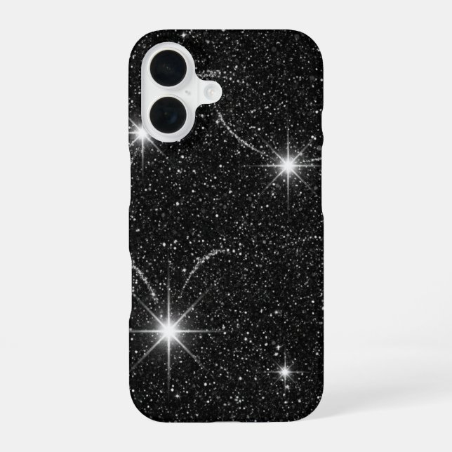 Funda para iPhone 16 Cielo Nocturno Negro de Lujo  (Reverso )