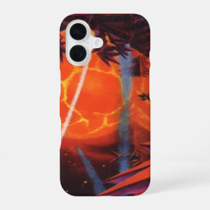 Funda Para iPhone 16 Ciencia ficción vintage, planeta de ciencia ficció