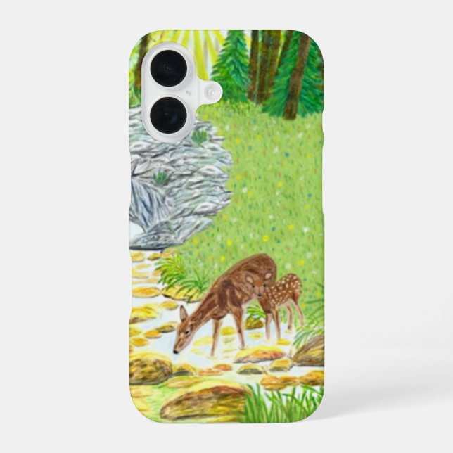 Funda Para iPhone 16 Cierva y cervatillo (Reverso )