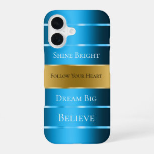 Funda Para iPhone 16 Cinta azul Glam Gold