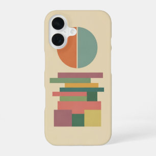 Funda Para iPhone 16 Círculo Dividido Retro y Bloques