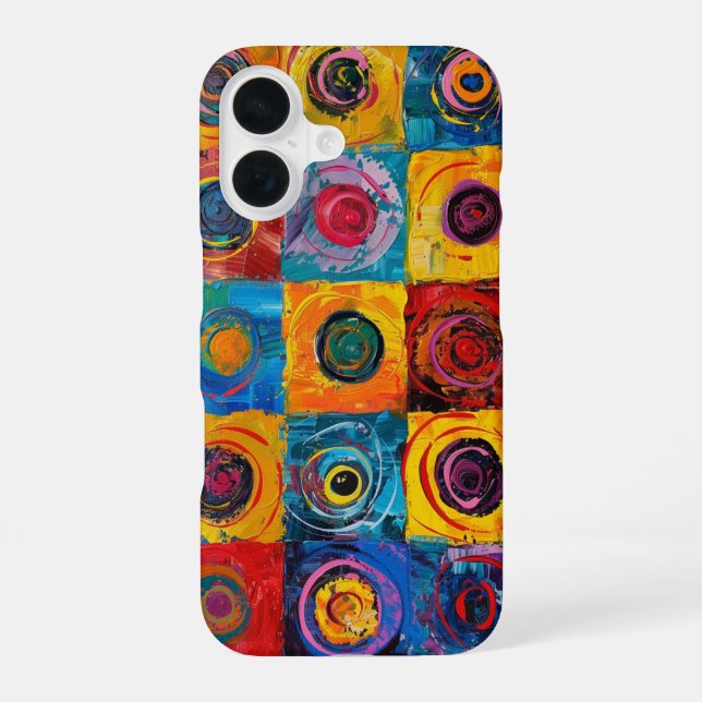 Funda Para iPhone 16 Círculos abstractos (Reverso )