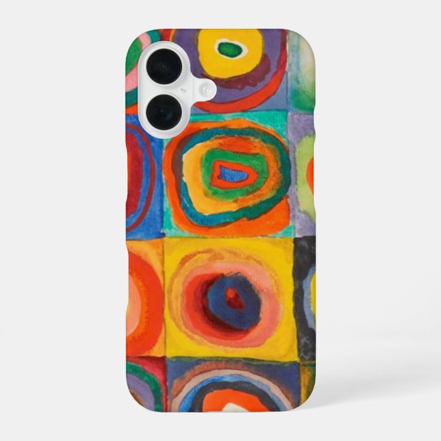 Funda Para iPhone 16 Círculos de plazas de Kandinsky (Reverso )