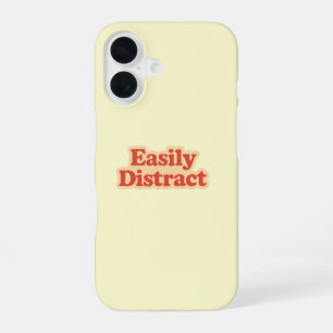 Funda Para iPhone 16 Cita divertida fácilmente distraída Crema modern