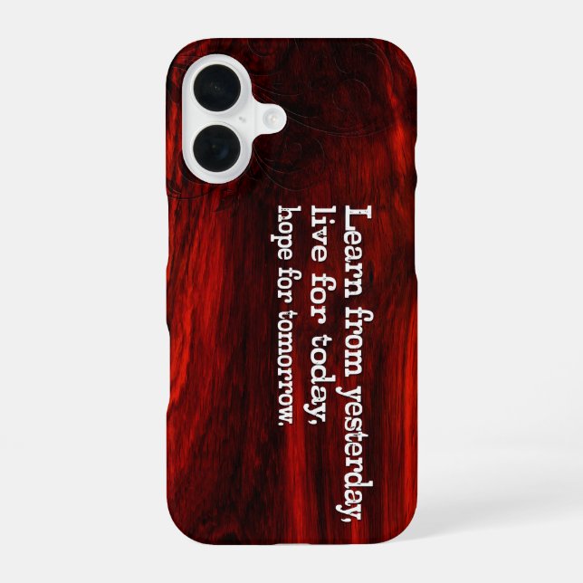 Funda Para iPhone 16 Cita Inspiradora "Aprende, vive, espera" (Reverso )