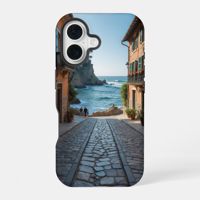 Funda Para iPhone 16 Ciudad del Océano Pebble (Reverso )