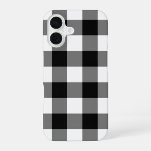 Funda Para iPhone 16 Clásico Plaid Búfalo Blanco Negro