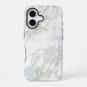 Funda Para iPhone 16 Classic White Marble & Gold Veins Case iPhone 16