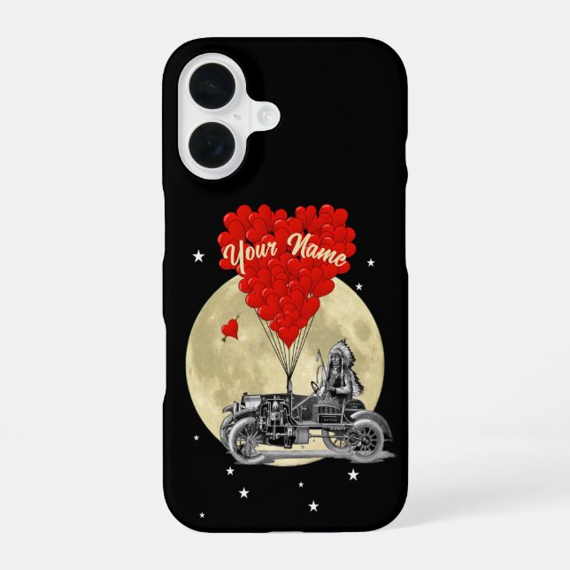 Funda Para iPhone 16 Coche steampunk y corazón de amor (Reverso )