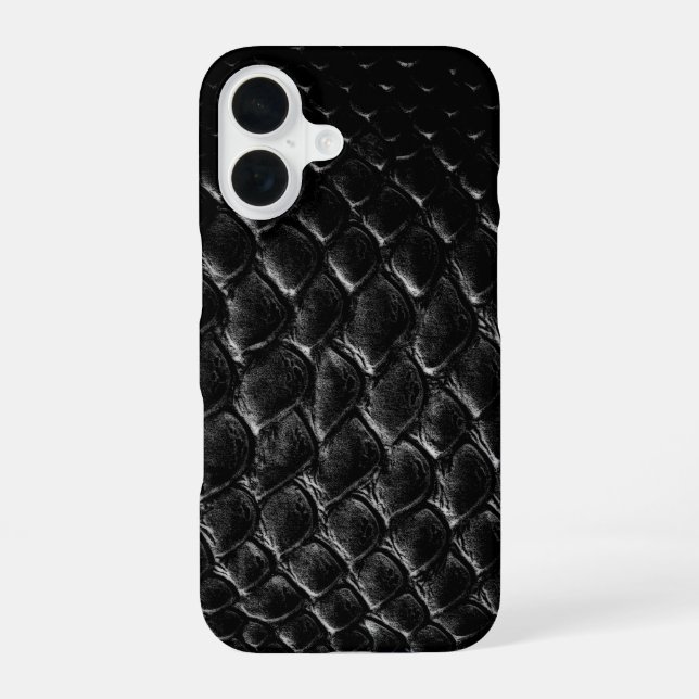 Funda Para iPhone 16 Cocodrilo negro moderno (Reverso )