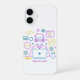 Funda Para iPhone 16 Código. Comer. Dormir.