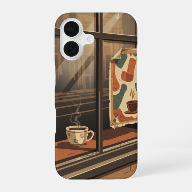 Funda Para iPhone 16 Coffee Shop Window View (Reverso )