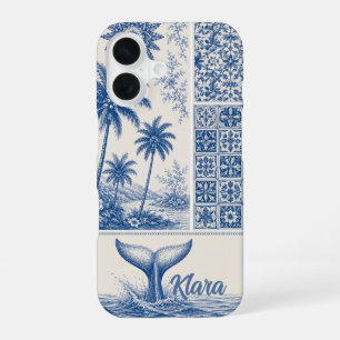 Funda Para iPhone 16 Cola de ballena tropical personalizada