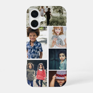 Funda Para iPhone 16 Colaje de fotos y texto personalizado