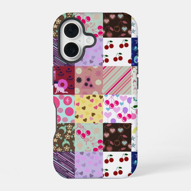 Funda Para iPhone 16 colcha de mis patrones (Reverso )