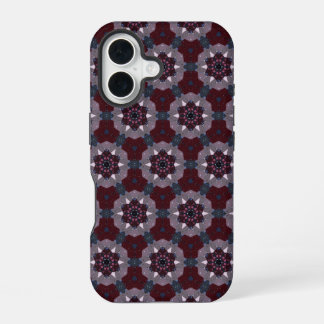 Funda Para iPhone 16 Colcha Pintada Floral Burgundy y Gris