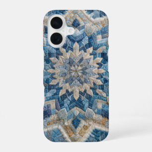 Funda Para iPhone 16 Colcha Retro Caleidoscopio Copo de Nieve