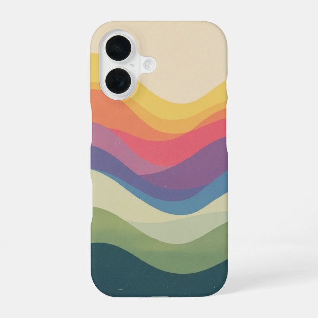 Funda Para iPhone 16 Colinas Arcoíris Vintage (Reverso )